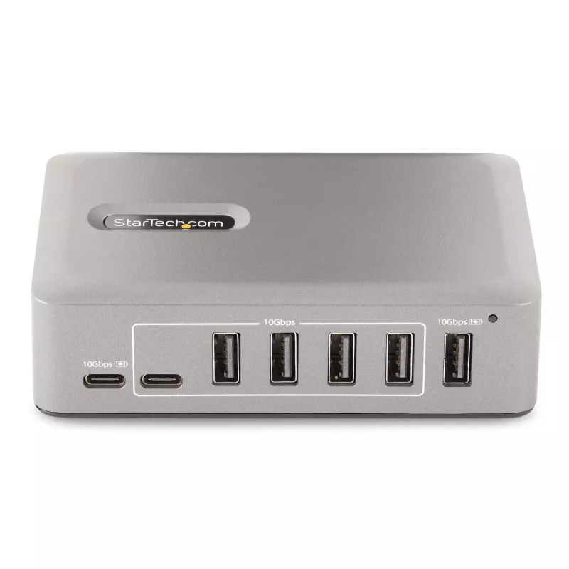 StarTech.com Hub USB-C de 10 puertos - 8x USB-A/2x USB-C - Self-Powered con fuente de alimentación de 65W - USB 3.1 10Gbps - hub USB para sobremesa/portátil con cable de bloqueo de 3ft certificado USB-IF, hub USB C