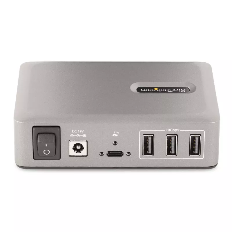 StarTech.com Hub USB-C de 10 puertos - 8x USB-A/2x USB-C - Self-Powered con fuente de alimentación de 65W - USB 3.1 10Gbps - hub USB para sobremesa/portátil con cable de bloqueo de 3ft certificado USB-IF, hub USB C