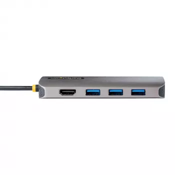 StarTech.com Adaptador multipuerto USB-C – vídeo 4K 60Hz HDMI, hub USB-A de 3 puertos 5Gbit/s, 100W USB Power Delivery Pass-Through/GbE/SD/MicroSD, cable de 30cm, docking station portátil para portátil