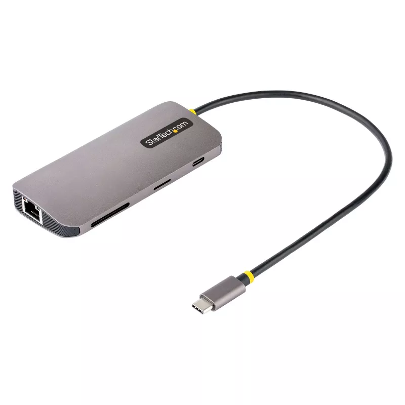 StarTech.com Adaptador multipuerto USB-C – vídeo 4K 60Hz HDMI, hub USB-A de 3 puertos 5Gbit/s, 100W USB Power Delivery Pass-Through/GbE/SD/MicroSD, cable de 30cm, docking station portátil para portátil