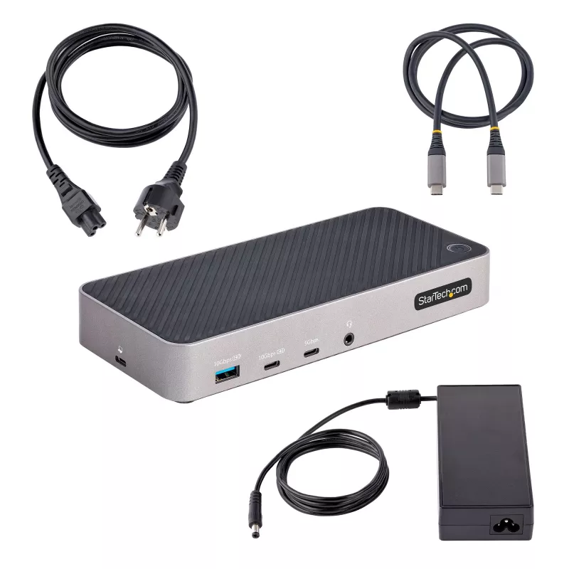 StarTech.com Docking station USB-C triple monitor - HDMI/DP triple 4k dock USB-C - hub 5x USB - GbE - 100W PD - docking station universal multi monitor - compatible con Thunderbolt 3/4