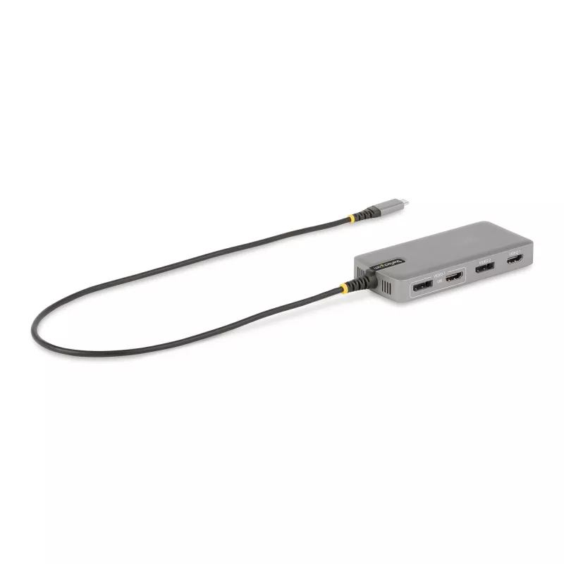 StarTech.com Adaptador multipuerto USB-C triple monitor, doble 4K 60Hz + 4K 30Hz HDMI y DisplayPort, hub USB de 3 puertos 10Gbps, 100W PD Pass-Through, GbE, travel dock, Windows y ChromeOS