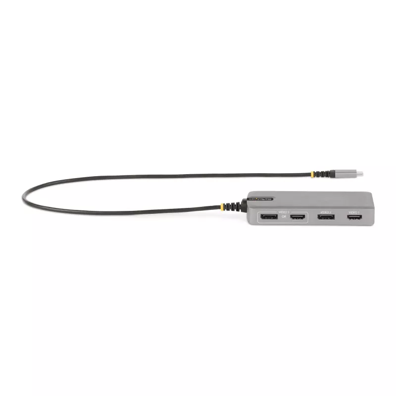 StarTech.com Adaptador multipuerto USB-C triple monitor, doble 4K 60Hz + 4K 30Hz HDMI y DisplayPort, hub USB de 3 puertos 10Gbps, 100W PD Pass-Through, GbE, travel dock, Windows y ChromeOS