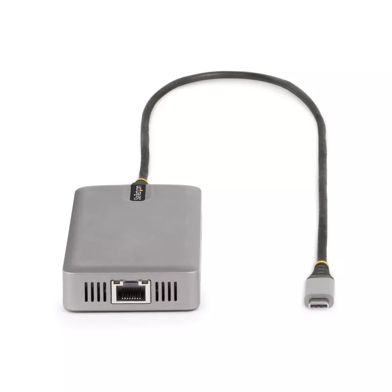 StarTech.com Adaptador multipuerto USB-C triple monitor, doble 4K 60Hz + 4K 30Hz HDMI y DisplayPort, hub USB de 3 puertos 10Gbps, 100W PD Pass-Through, GbE, travel dock, Windows y ChromeOS