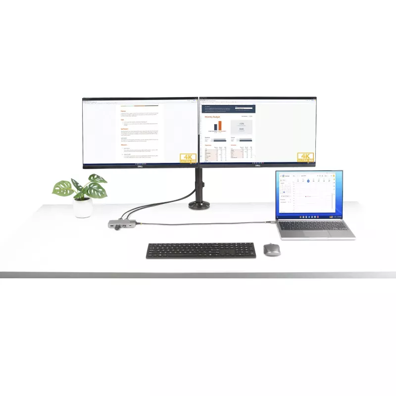 StarTech.com Adaptador multipuerto USB-C triple monitor, doble 4K 60Hz + 4K 30Hz HDMI y DisplayPort, hub USB de 3 puertos 10Gbps, 100W PD Pass-Through, GbE, travel dock, Windows y ChromeOS