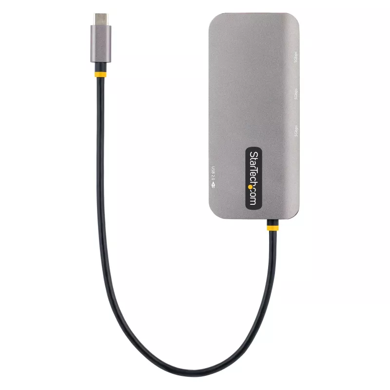 StarTech.com Adaptador multipuerto USB-C, vídeo 4K 60Hz HDMI, hub USB de 3 puertos 5Gbps, 100W Power Delivery Pass-Through, GbE, cable de 30 cm, mini travel dock, docking station para portátil