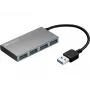 Sandberg Hub de bolsillo USB 3.0 4 puertos, USB 3.2 Gen 1 (3.1 Gen 1) Type-A, USB 3.2 Gen 1 (3.1 Gen 1) Type-A, 5000 Mbit/s, blanco, aluminio, RoHS