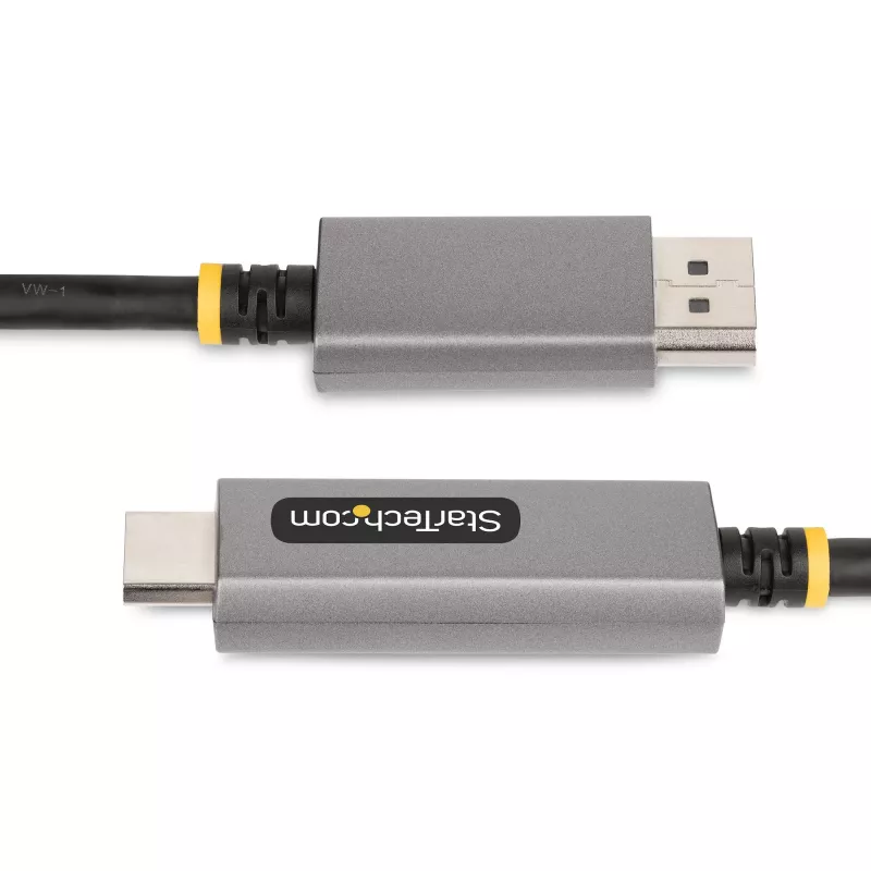 StarTech.com Cable adaptador DisplayPort a HDMI de 2 m, 8K 60Hz, 4K 144Hz, HDR10, convertidor de vídeo activo DP 1.4 a HDMI 2.1, DisplayPort de sobremesa a monitor HDMI, M/M - cable DisplayPort a HDMI