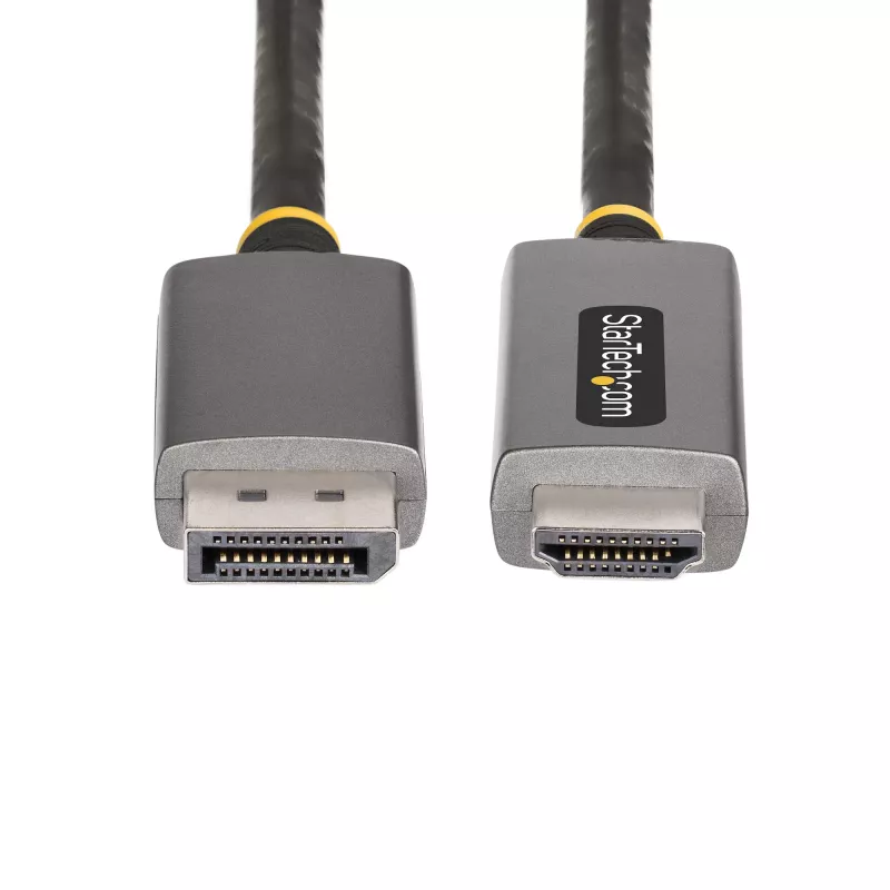StarTech.com Cable adaptador DisplayPort a HDMI de 2 m, 8K 60Hz, 4K 144Hz, HDR10, convertidor de vídeo activo DP 1.4 a HDMI 2.1, DisplayPort de sobremesa a monitor HDMI, M/M - cable DisplayPort a HDMI