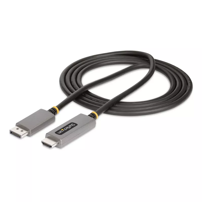 StarTech.com Cable adaptador DisplayPort a HDMI de 2 m, 8K 60Hz, 4K 144Hz, HDR10, convertidor de vídeo activo DP 1.4 a HDMI 2.1, DisplayPort de sobremesa a monitor HDMI, M/M - cable DisplayPort a HDMI