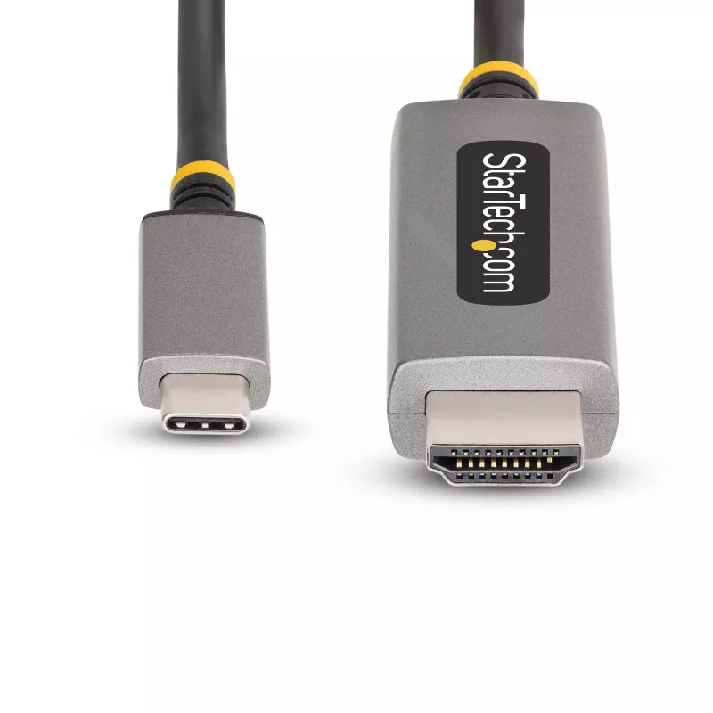 StarTech.com Cable adaptador USB-C a HDMI de 6ft (2m), 8K 60Hz, 4K 144Hz, HDR10, cable convertidor de vídeo USB Type-C a HDMI 2.1, compatible con USB-C DP Alt Mode/USB4/Thunderbolt 3/4 – portátil USB-C a monitor HDMI