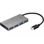 Sandberg 136-20 hub de bolsillo de USB-C a 4x USB 3.0, aluminio, gris