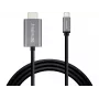 Cable Sandberg USB-C a HDMI 2M, 2 m, USB Type-C, HDMI, conector macho, conector macho, recto