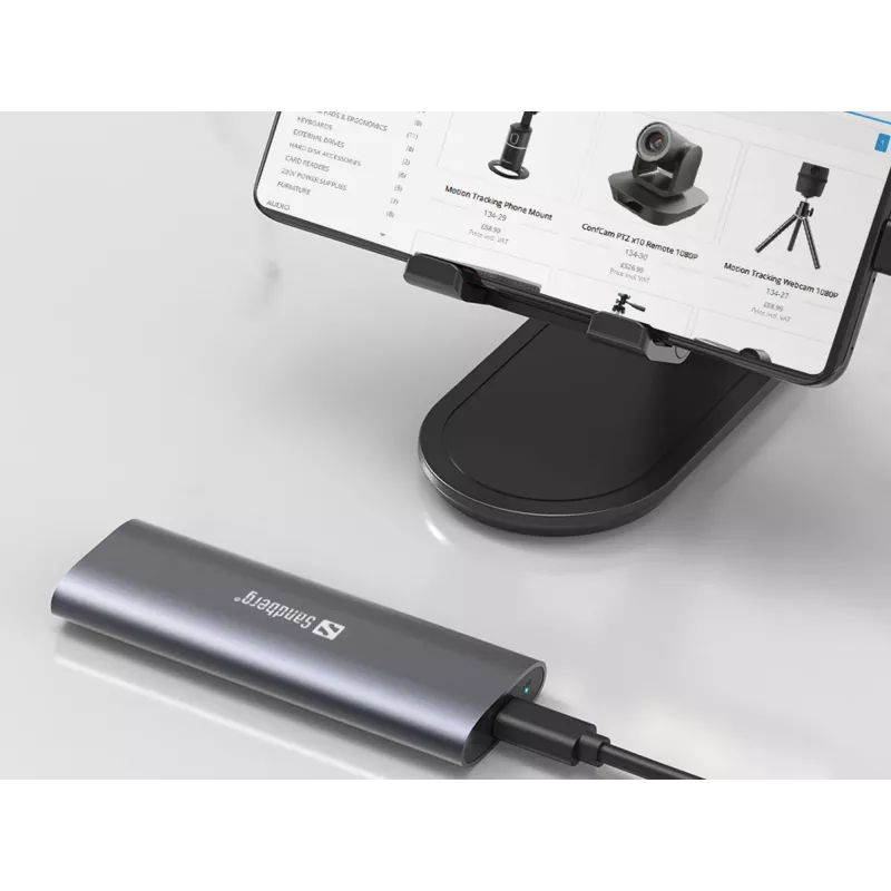 Carcasa Sandberg USB 3.2 para SSD M.2+NVMe