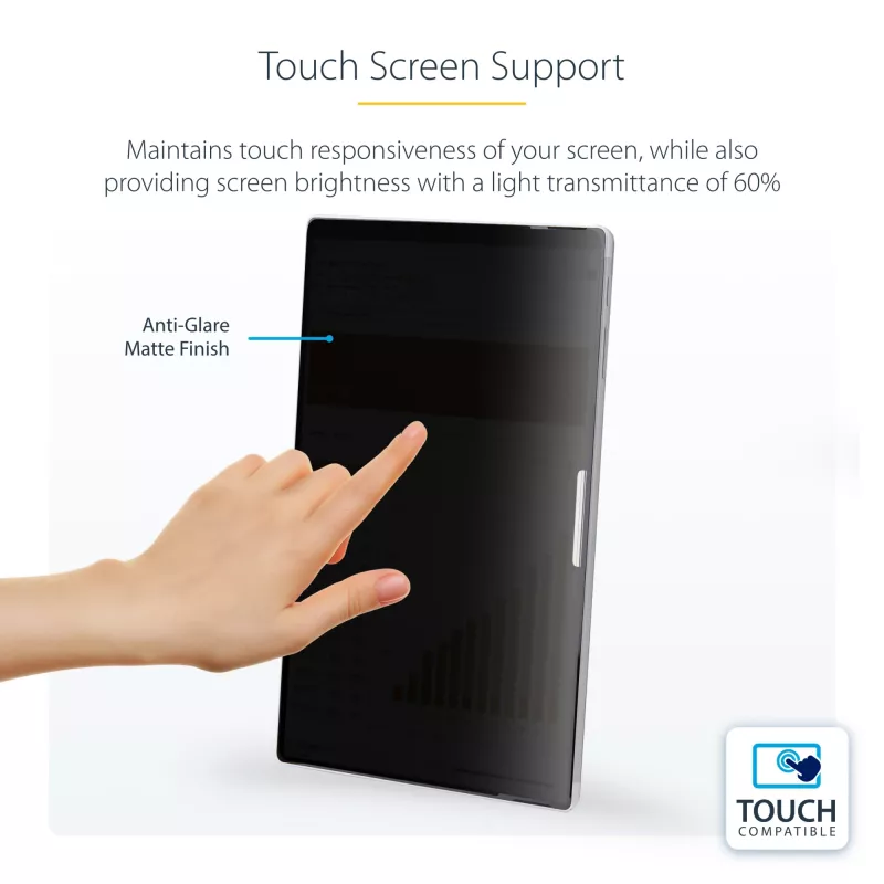 StarTech.com Filtro de privacidad de 4 vías para portátil Surface Pro 8/9/X de 13 pulgadas, horizontal/vertical, táctil, ángulo de visión de +/- 30°, bloquea hasta el 51 % de luz azul, antirreflejo