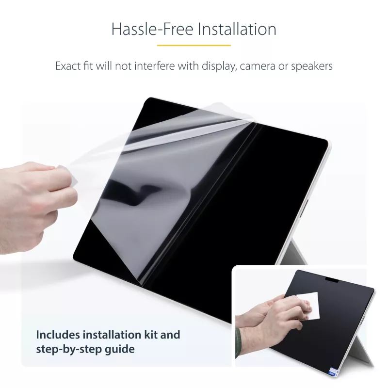 StarTech.com Filtro de privacidad de 4 vías para portátil Surface Pro 8/9/X de 13 pulgadas, horizontal/vertical, táctil, ángulo de visión de +/- 30°, bloquea hasta el 51 % de luz azul, antirreflejo