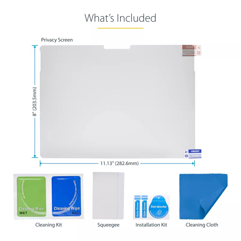 StarTech.com Filtro de privacidad de 4 vías para portátil Surface Pro 8/9/X de 13 pulgadas, horizontal/vertical, táctil, ángulo de visión de +/- 30°, bloquea hasta el 51 % de luz azul, antirreflejo