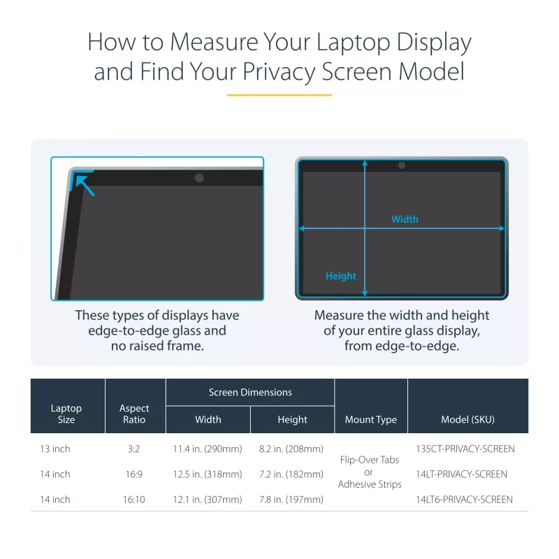 StarTech.com Filtro de privacidad Flip-Over con táctil para portátil de 14 pulgadas 16:10, filtro de privacidad antirreflejo, protector de pantalla para monitor de portátil con reducción del 51 % de luz azul