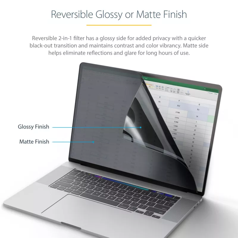 StarTech.com Filtro de privacidad para portátil MacBook Pro 21/23 de 14 pulgadas, filtro de privacidad antirreflejo con reducción del 51 % de luz azul, protector de pantalla para monitor con ángulo de visión de ±30°, caras reversibles mate/brillante