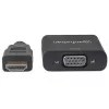 Manhattan 151467 convertidor de HDMI a VGA, HDMI macho a VGA hembra, puerto de alimentación Micro-USB opcional, 22 cm, negro