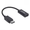 Manhattan Cable adaptador DisplayPort 1.1 a HDMI, 1080p@60Hz, conector macho a conector hembra, negro, cable de 15 cm, DP con bloqueo, no bidireccional, tres años de garantía, equivalente a DP2HDMI