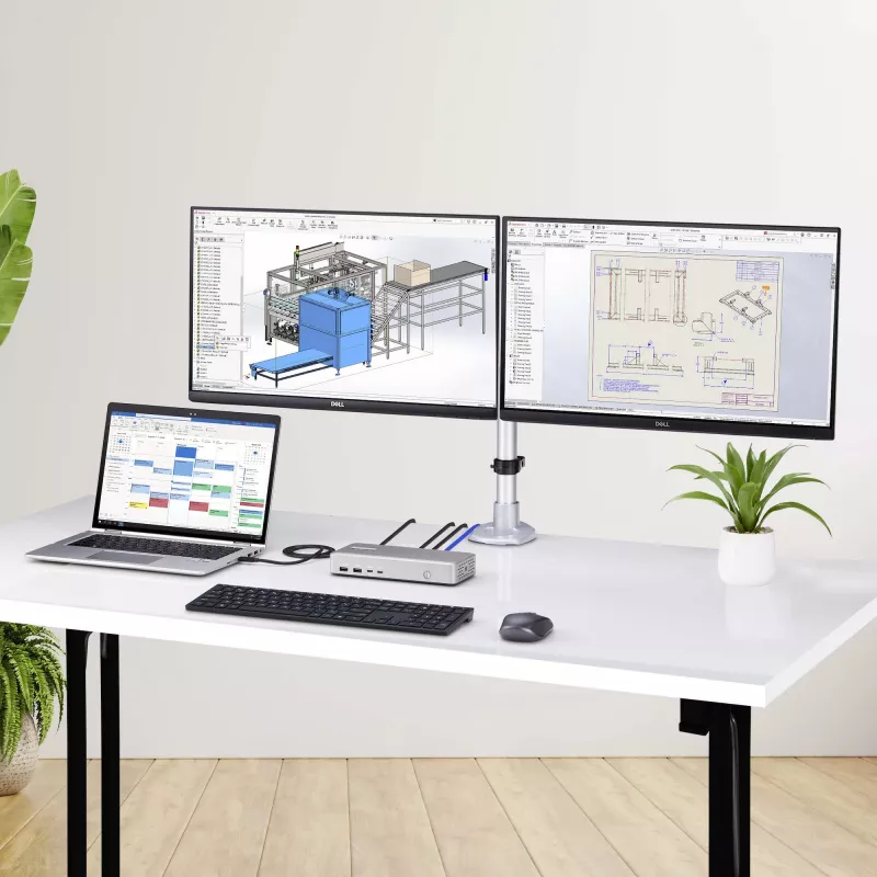 StarTech.com Docking station USB4 de doble monitor, HDMI dual 4K 120Hz o único 8K 60Hz, carga de portátil de 100W, 2,5GbE, dock USB-C multi-monitor, sin controladores