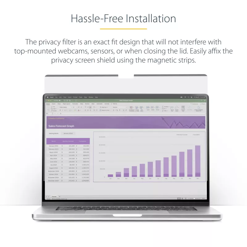 StarTech.com Filtro de privacidad para MacBook Air de 15 pulgadas 2023, extraíble y reversible, filtro de privacidad antirreflejo, protector de pantalla magnético para portátil con reducción del 51 % de luz azul