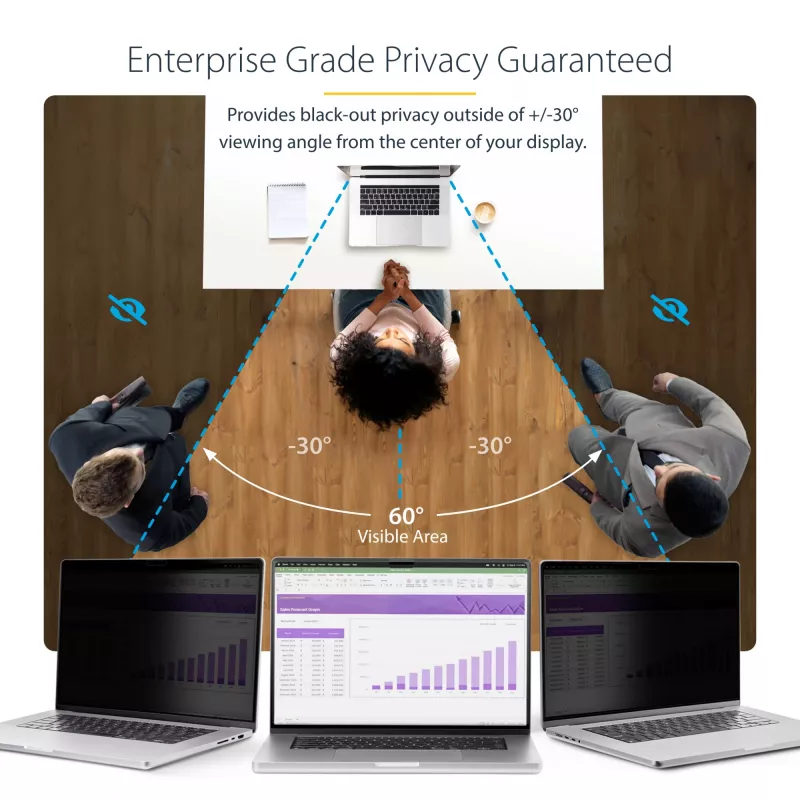 StarTech.com Filtro de privacidad para MacBook Air de 15 pulgadas 2023, extraíble y reversible, filtro de privacidad antirreflejo, protector de pantalla magnético para portátil con reducción del 51 % de luz azul