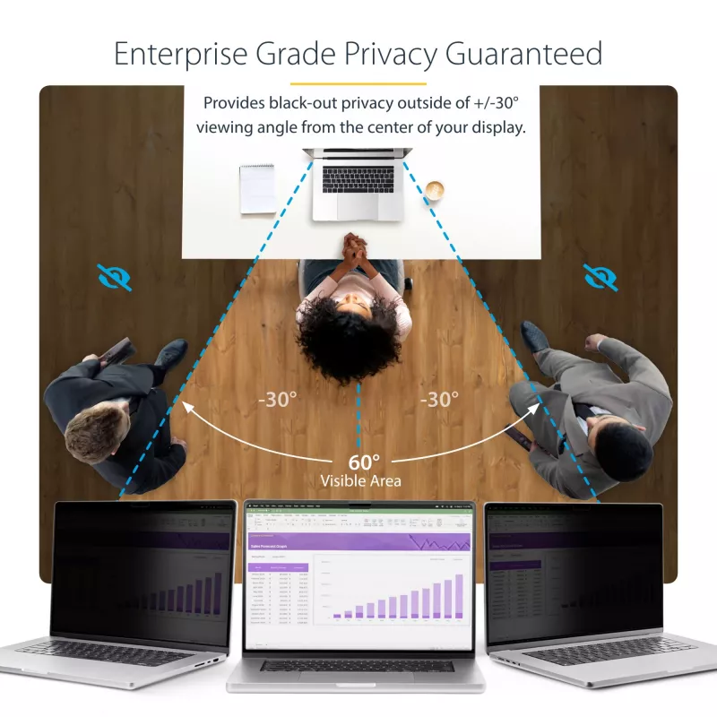 StarTech.com Filtro de privacidad para portátil MacBook Pro 21/23 de 16 pulgadas, filtro de privacidad antirreflejo extraíble y reversible, protector de pantalla magnético para portátil con reducción del 51 % de luz azul