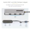 StarTech.com Adaptador multipuerto USB-C con dongle USB-C a USB-A incorporado, HDMI dual (4K30Hz/1080p60Hz), 3x USB-A 5Gbps, mini dock de viaje, docking station para portátil, cable de 1,3ft/40cm