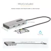 StarTech.com Adaptador multipuerto USB-C con dongle USB-C a USB-A incorporado, HDMI dual (4K30Hz/1080p60Hz), 3x USB-A 5Gbps, mini dock de viaje, docking station para portátil, cable de 1,3ft/40cm