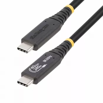 StarTech.com Cable USB4 de 1m (3,3ft), cable USB-C certificado USB-IF, 40Gbps, 240W Power Delivery PD 3.1 EPR, 8K 60Hz, cable de transferencia de datos USB Type-C, compatible con puertos Thunderbolt/USB 3.2