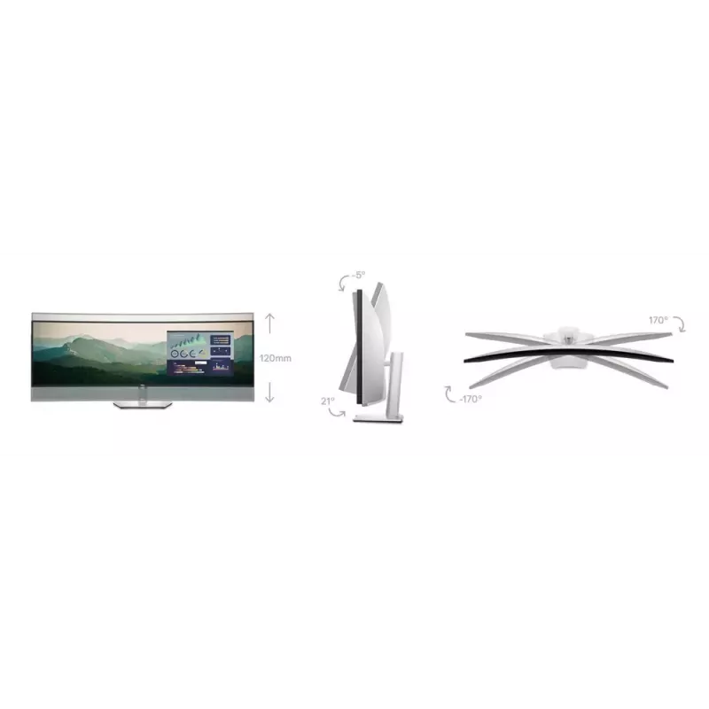 DELL UltraSharp U4924DW Monitor de ordenador 124,5 cm (49 pulgadas) 5120 x 1440 píxeles 5K Ultra HD LCD negro, plateado