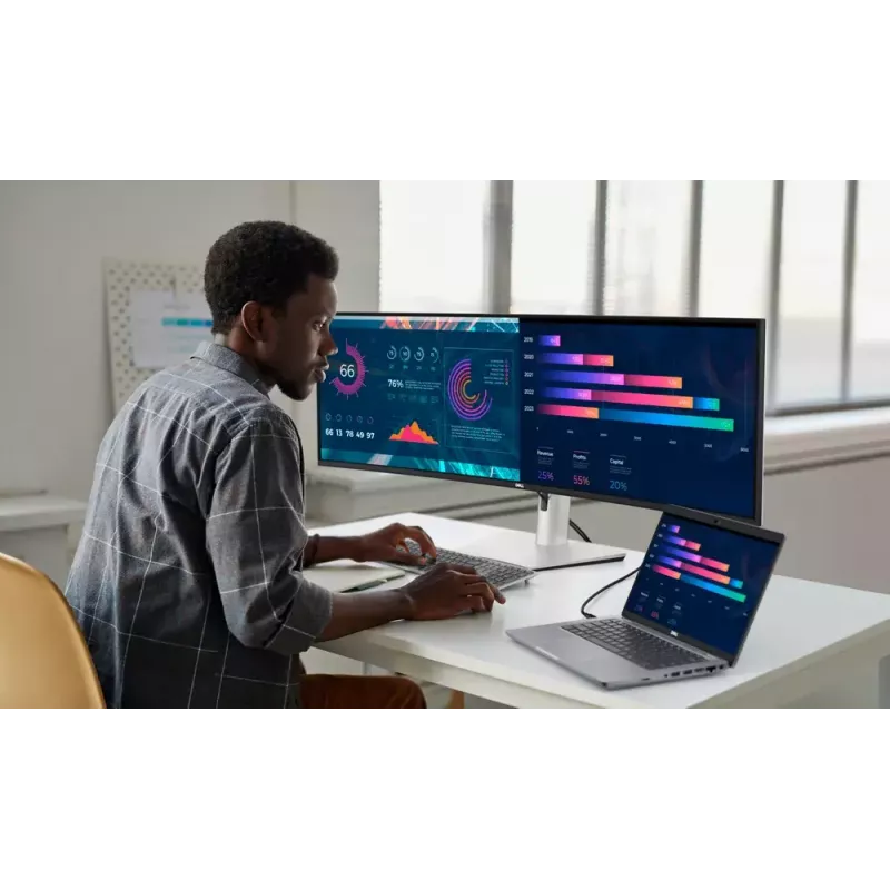 DELL UltraSharp U4924DW Monitor de ordenador 124,5 cm (49 pulgadas) 5120 x 1440 píxeles 5K Ultra HD LCD negro, plateado