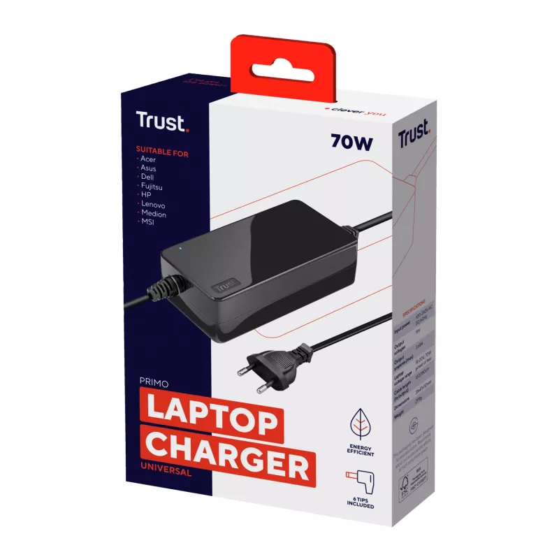 Trust Primo Fuente de alimentación para interiores 70 W negra