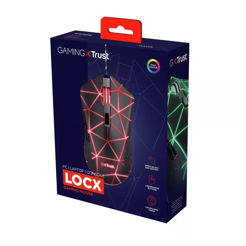 Trust GXT 133 Locx Ratón gaming para diestros USB Type-A óptico 4000 DPI