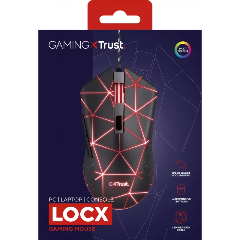 Trust GXT 133 Locx Ratón gaming para diestros USB Type-A óptico 4000 DPI