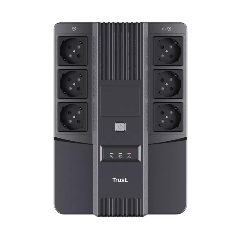 Trust Maxxon 23326 SAI 800 VA, 6 salidas AC, onda sinusoidal simulada