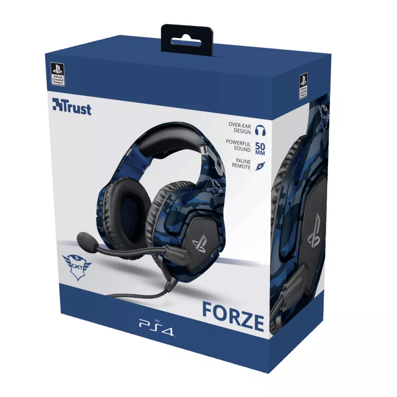 Trust GXT 488 Forze PS4 Headset con cable diadema gaming negro azul