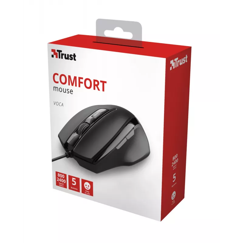 Trust Voca ratón oficina diestro USB Type-A óptico 2400 DPI
