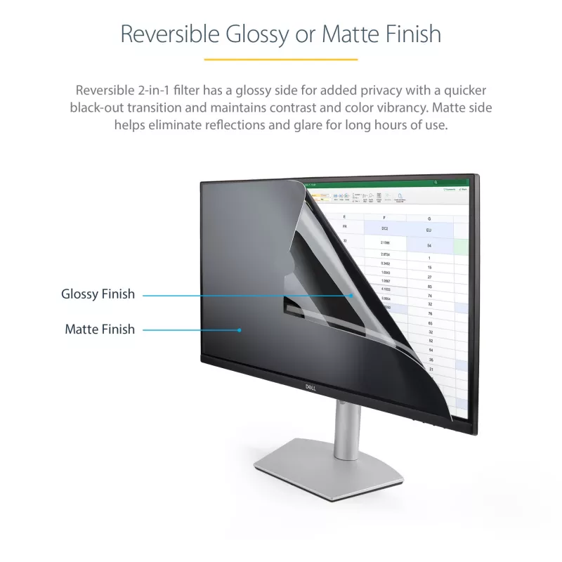 StarTech.com filtro de privacidad para monitor de ordenador 23,6 inch 16:9, lámina de privacidad antirreflejo con reducción de luz azul del 51 %, protector de pantalla para monitor con ángulo de visión de +/- 30°