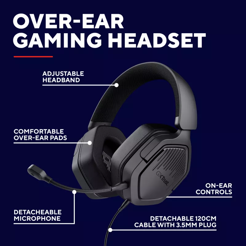Trust GXT492 Carus headset con cable diadema gaming negro