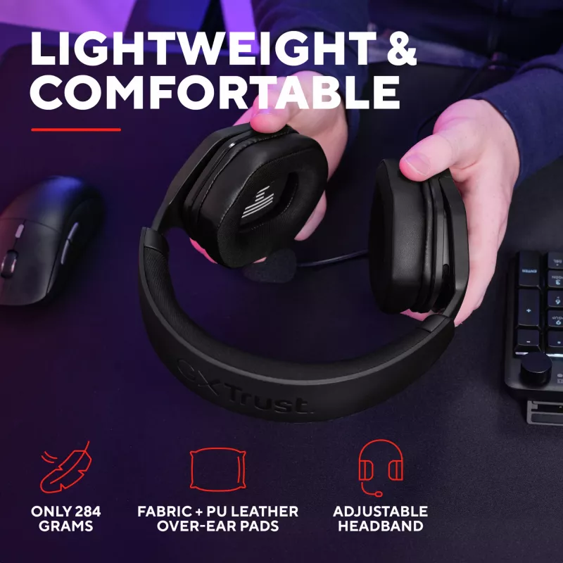 Trust GXT492 Carus headset con cable diadema gaming negro
