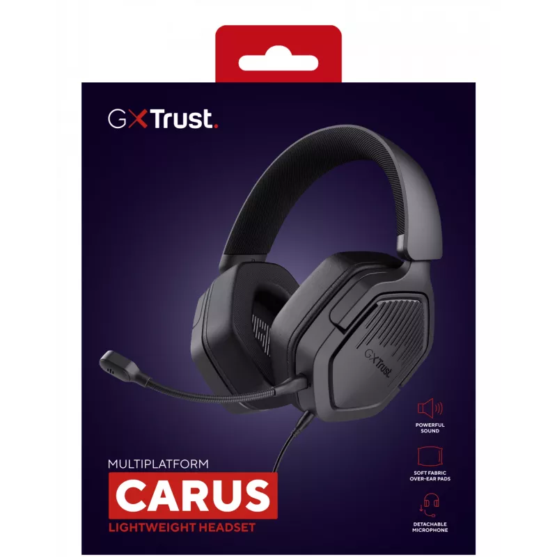 Trust GXT492 Carus headset con cable diadema gaming negro