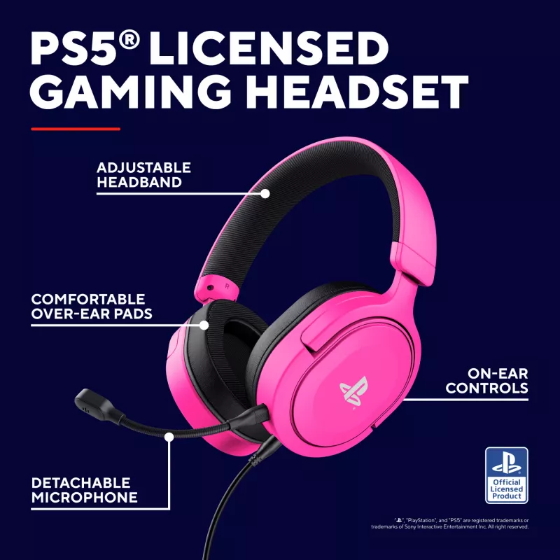 Trust GXT 498P Forta headset con cable diadema gaming rosa