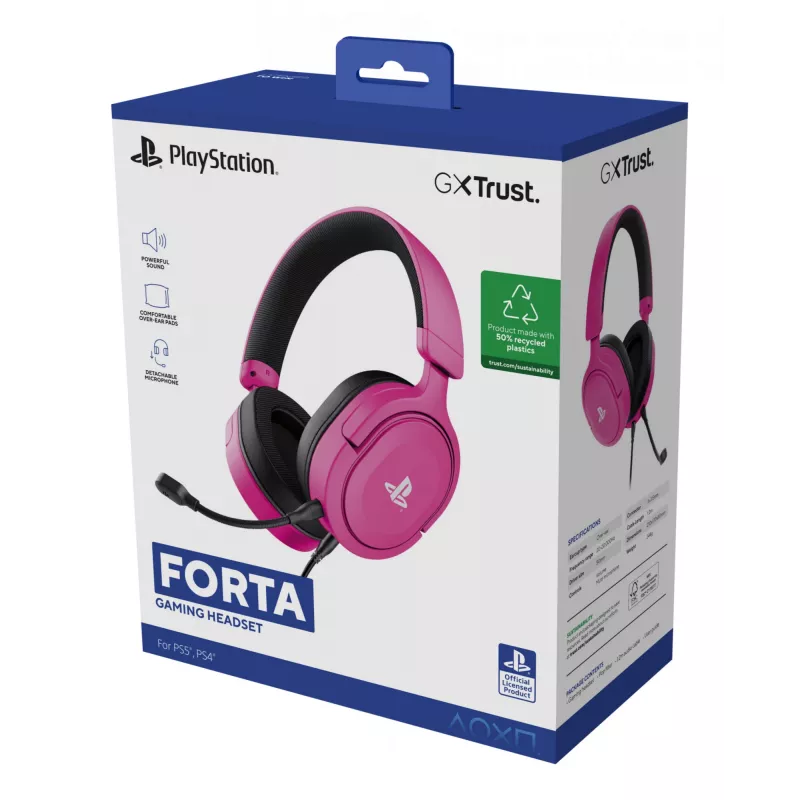 Trust GXT 498P Forta headset con cable diadema gaming rosa