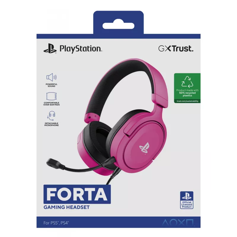 Trust GXT 498P Forta headset con cable diadema gaming rosa