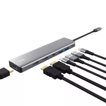 Trust 25661 Hub de interfaces USB Type-C aluminio