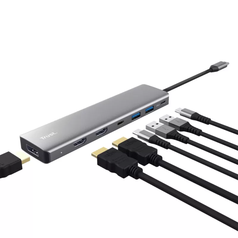Trust 25661 Hub de interfaces USB Type-C aluminio