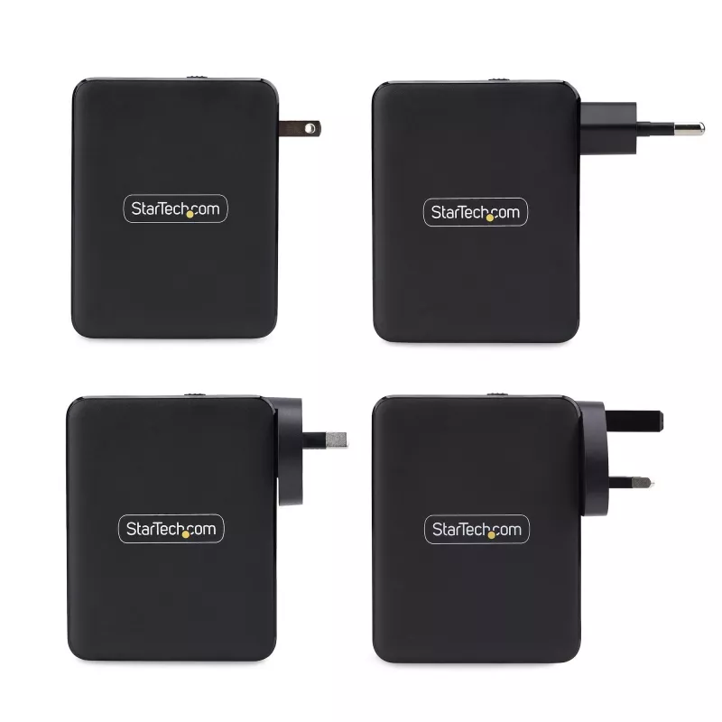 StarTech.com Cargador de pared USB-C de 140W, 3x USB-C/1x USB-A, PD 3.1 Fuente de alimentación GaN internacional para MacBook/Dell XPS/Inspiron